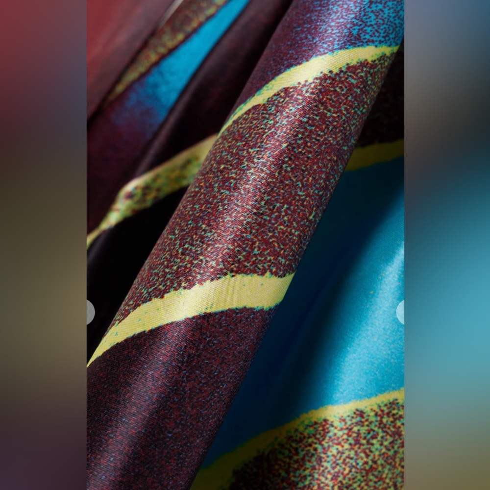 CHRISTOPHER JOHN ROGERS Front-bow cutout printed satin maxi dress - Picture 6 of 7